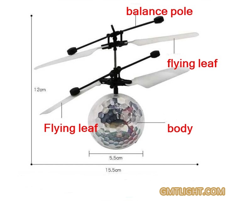 induction flying ball with propeller used to promote gifts