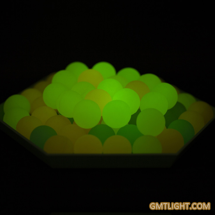 rubber elastic ball glowing in darkness