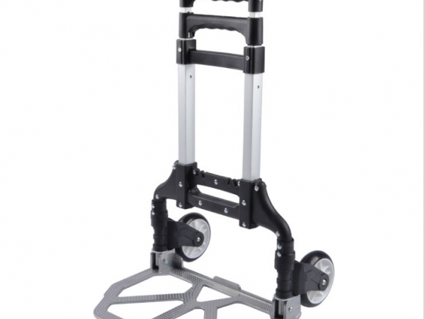 three lengths adjustable retractable luggage foldable cart with PU wheels