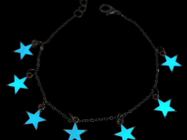 Temperament luminous silver plated bracelet or anklet glowing in the dark