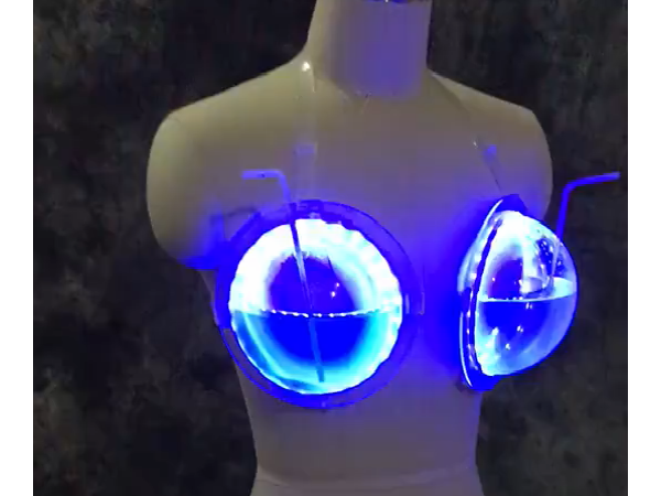 LED luminous plastic bra for nightclub cocktail bra wine feeding with straw bra bar KTV atmosphere p