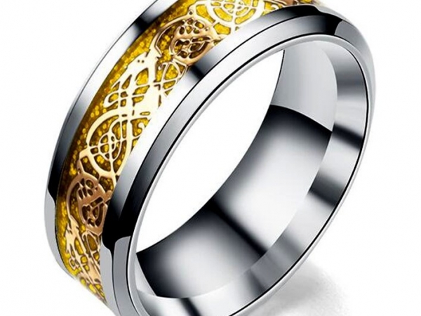Titanium steel ring dragon couple ring for love locking