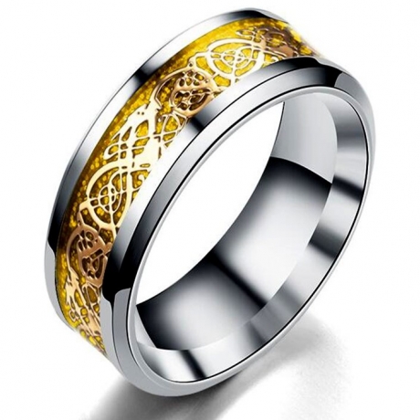 Titanium steel ring dragon couple ring for love locking