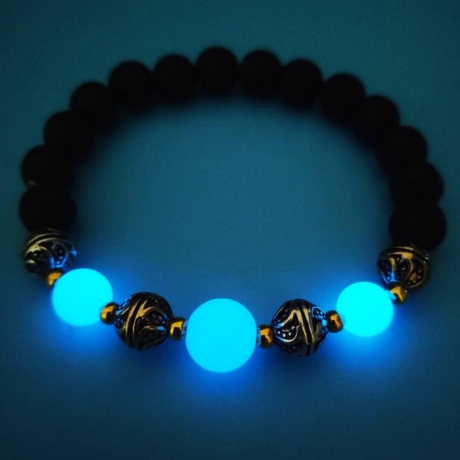Volcanic stone luminous glowindark bracelet as a gift glowing in darkness