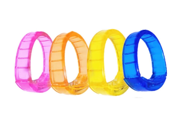 Lovely jelly color soft decorative 3 light effect flashing wristband (No.BB-10)
