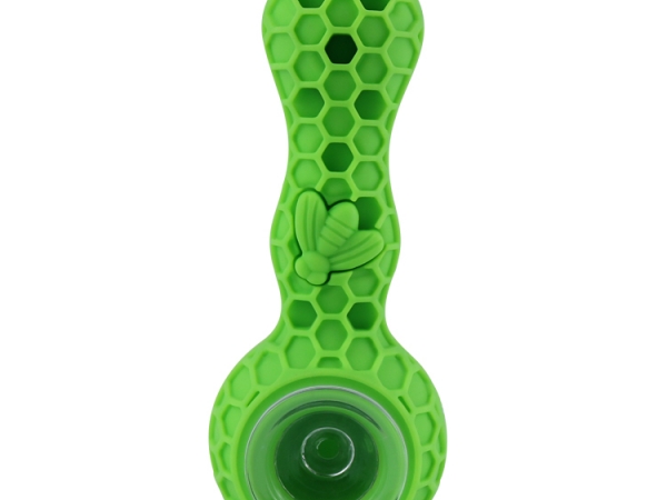 Beehive shaped tabacco pipe colored silicone beehive pipe with glass bowl