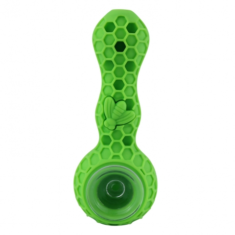 Beehive shaped tabacco pipe colored silicone beehive pipe with glass bowl