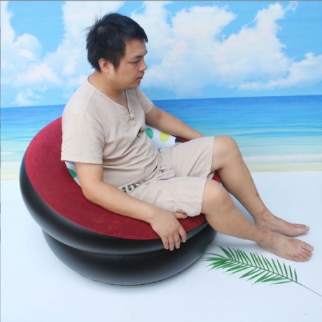 Outdoor or indoor portable inflatable sofa flocking inflatable sofa is convenient for storage