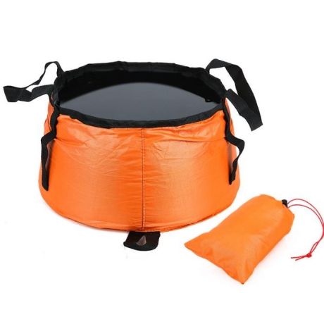 Outdoor folding portable water basin travel camping wash face and feet with storage bag