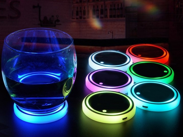 Rechargeable luminous light cup wad coaster Coasters Cup mat cushion for automobile