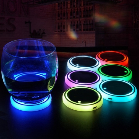 Rechargeable luminous light cup wad coaster Coasters Cup mat cushion for automobile