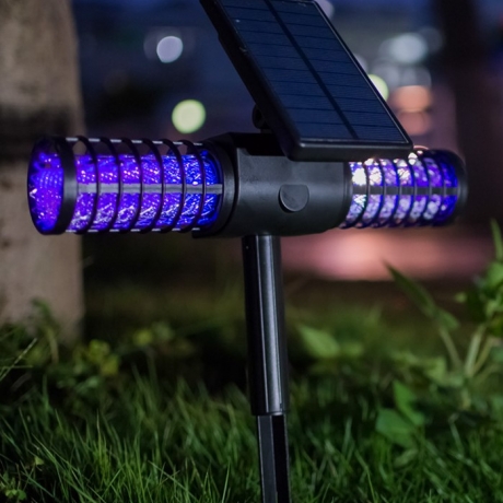Solar high-voltage touch mosquito and insect killing lamp UV light