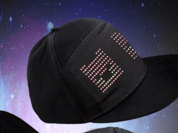 Editable decorative cap with LED screen display APP controlled