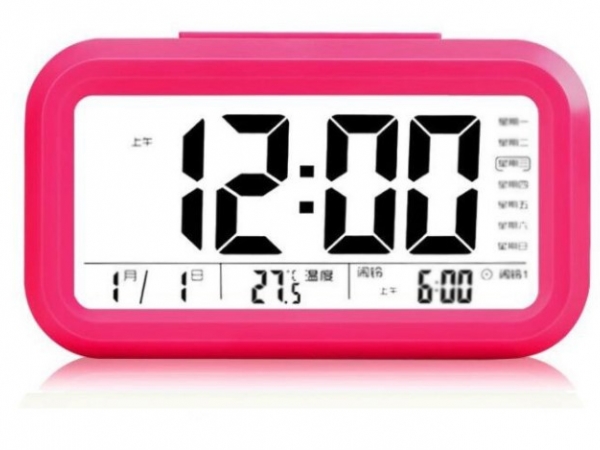 Rechargeable large digital display electronic alarm clock can be used for gifts