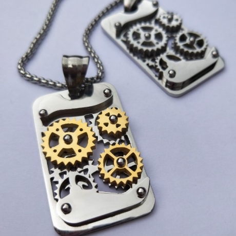 Mechanical graduates small gift stainless steel gear physical style Pendant