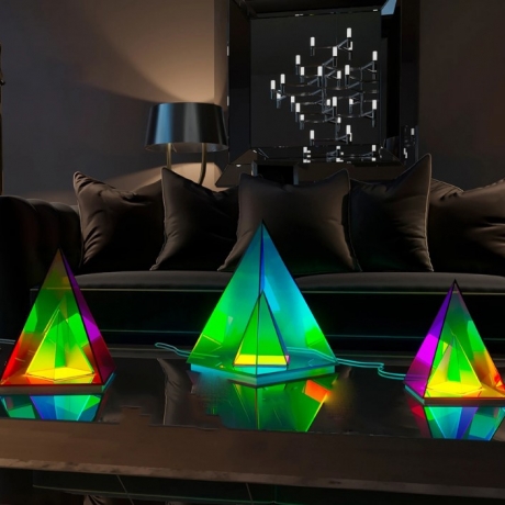 triangular shaped magic effect lamp for interior decoration as holiday gifts