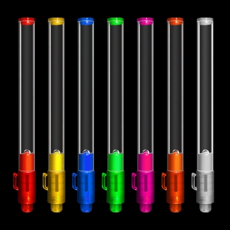 Led solid color luminous pen shape light stick with laser logo