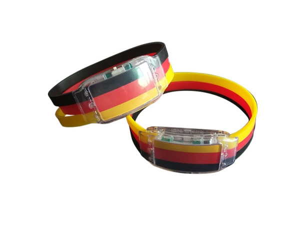 Match cheering bracelet LED light up nation flag silicone wristband (No.BB-F100)