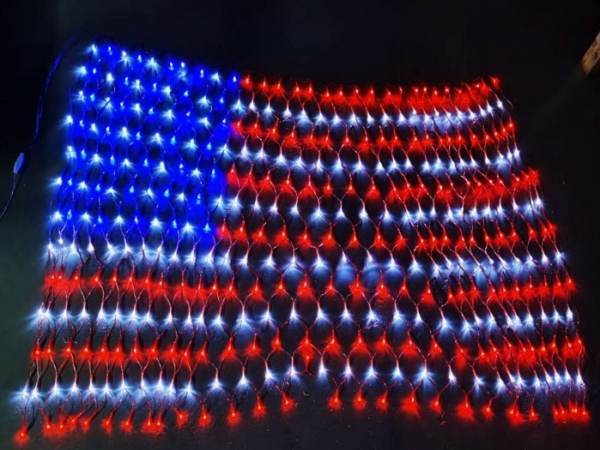 American US flag shaped LED net lamp