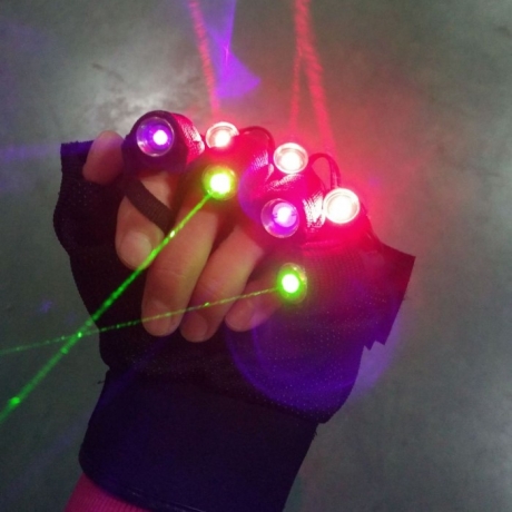 five-laser-head finger laser gloves for night entertainment