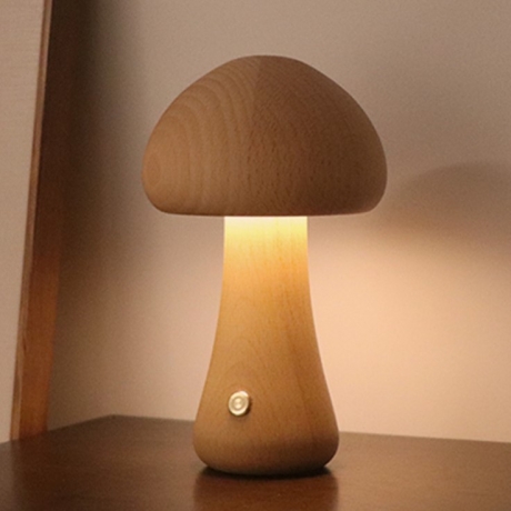 Mushroom shaped small night light of beech products Warm light Touch bedroom bedside night light