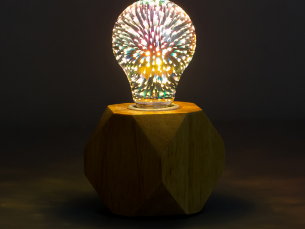 LED bulb lamp with decorative 3D fireworks and visual effect