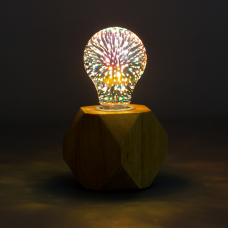 LED bulb lamp with decorative 3D fireworks and visual effect