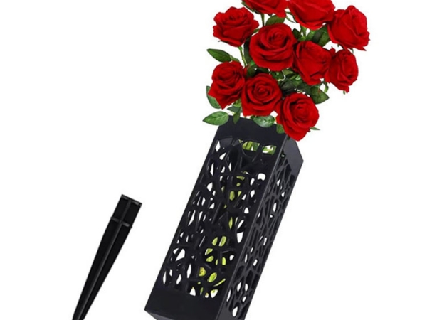 Hollow outdoor decorative plastic flower basket with ground nail (No.HK-1001)