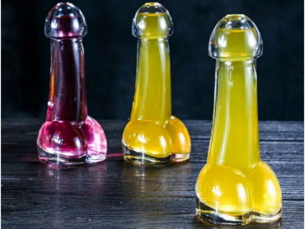 Cocktail glass for ladies with penis shaped for party or bar