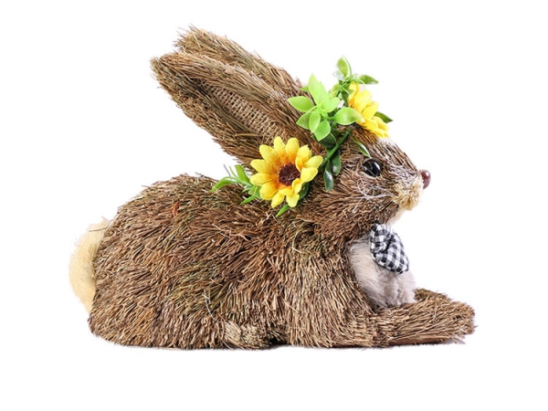 Handmade sisal material Easter cute rabbit shape festival ornaments (No.JM-T101)