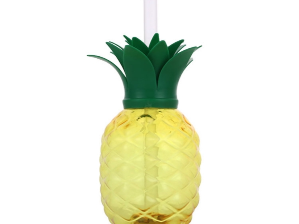 Food grade material pineapple shape drinking party LED light up straw cup (No.GFE-ST510)