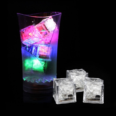 LED flashing liquid induction light up ice cube for night party (No.GFE-0001)