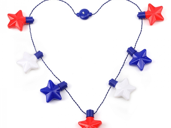 Red Blue and White color star shape LED light up necklace (No.M-7S)