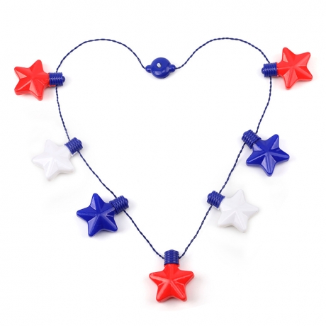 Red Blue and White color star shape LED light up necklace (No.M-7S)
