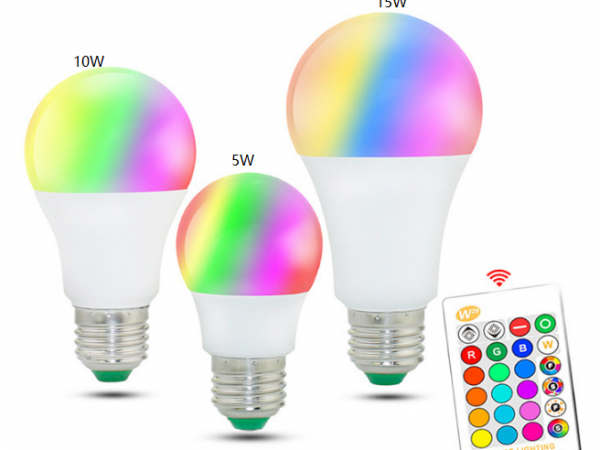 LED remote control bulb RGB seven color E27 bulb light for party
