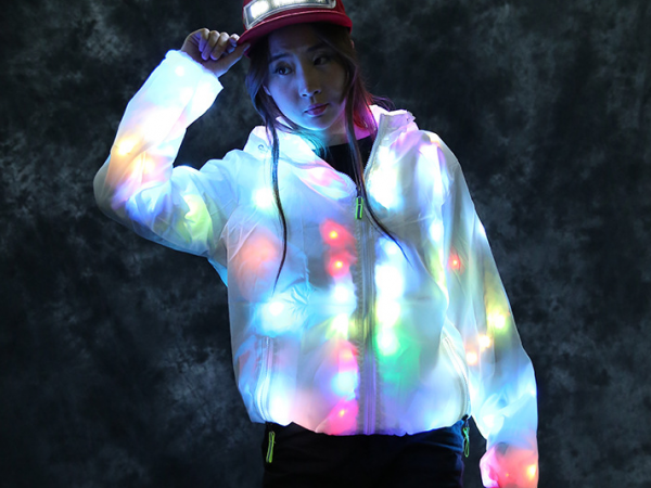 LED Colorful Sparkling flashing light Casual Top Coat