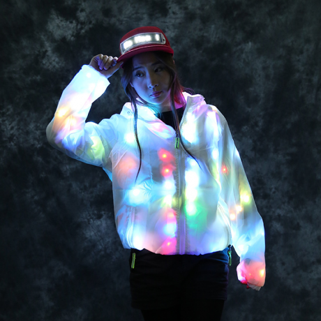 LED Colorful Sparkling flashing light Casual Top Coat