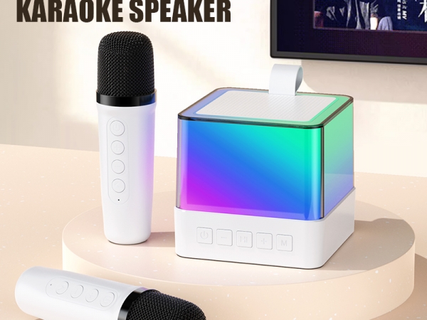 Party gift box with wireless microphone and small box speaker
